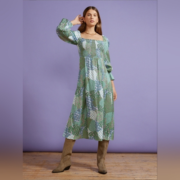 KITRI Jolene Mixed Floral Print Shirred Dress  - Picture 4 of 12